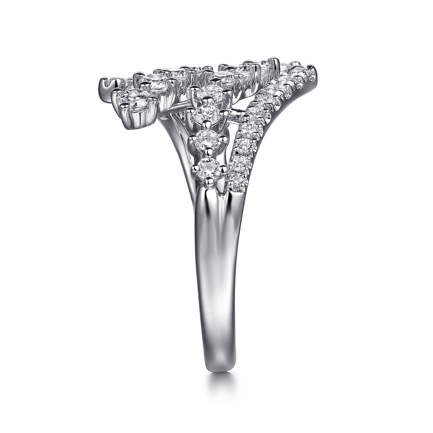 Gabriel & Co. White Gold Diamond Crossover Ring