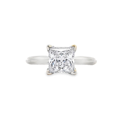 White Gold 2 CT Princess Cut Solitaire Engagement Ring 1