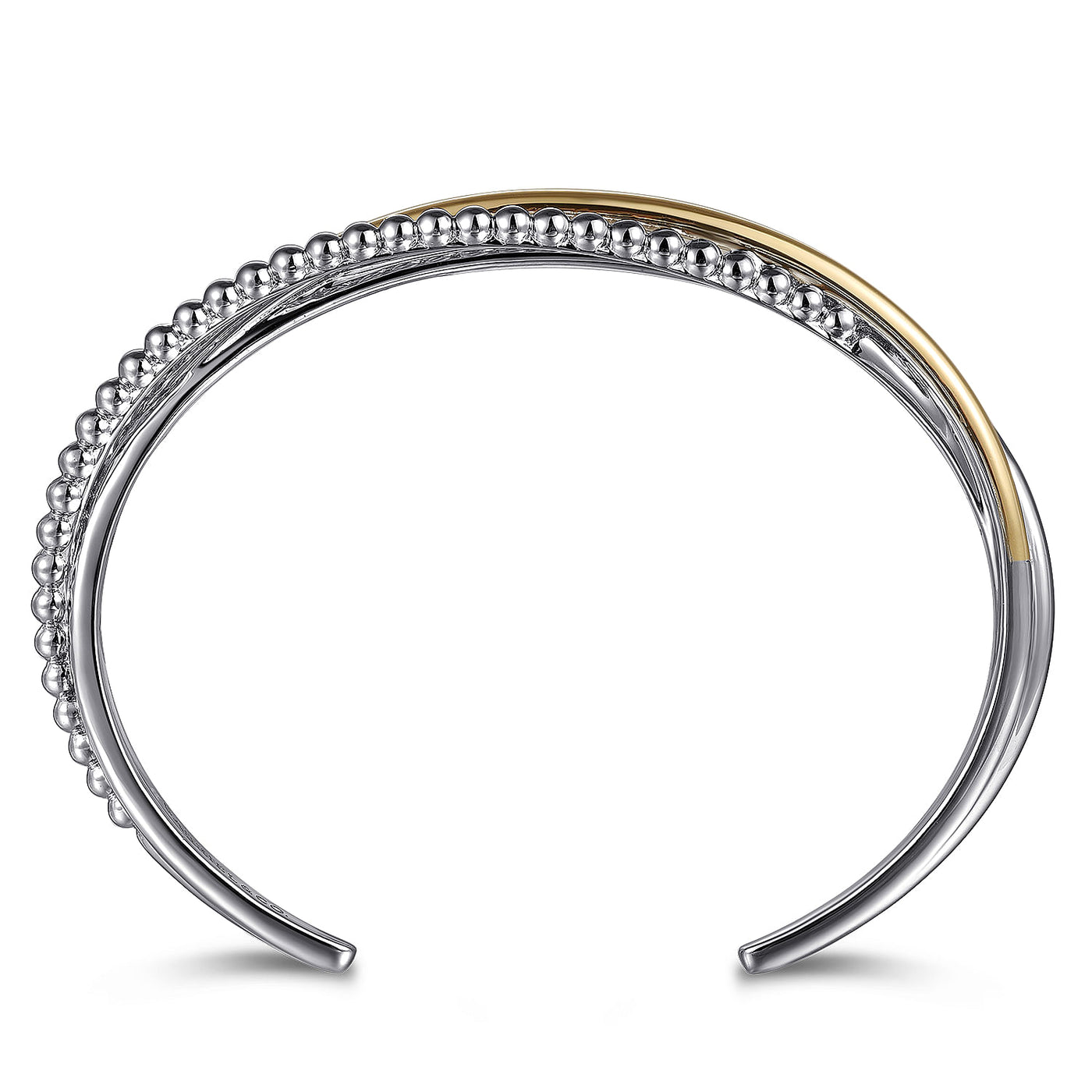 Twisted Bujukan Bangle in Two-Tone Gold by Gabriel & Co.