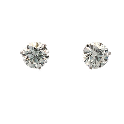 LAB-Created 3.0ctw Diamond Martini Style Stud Earrings White Gold