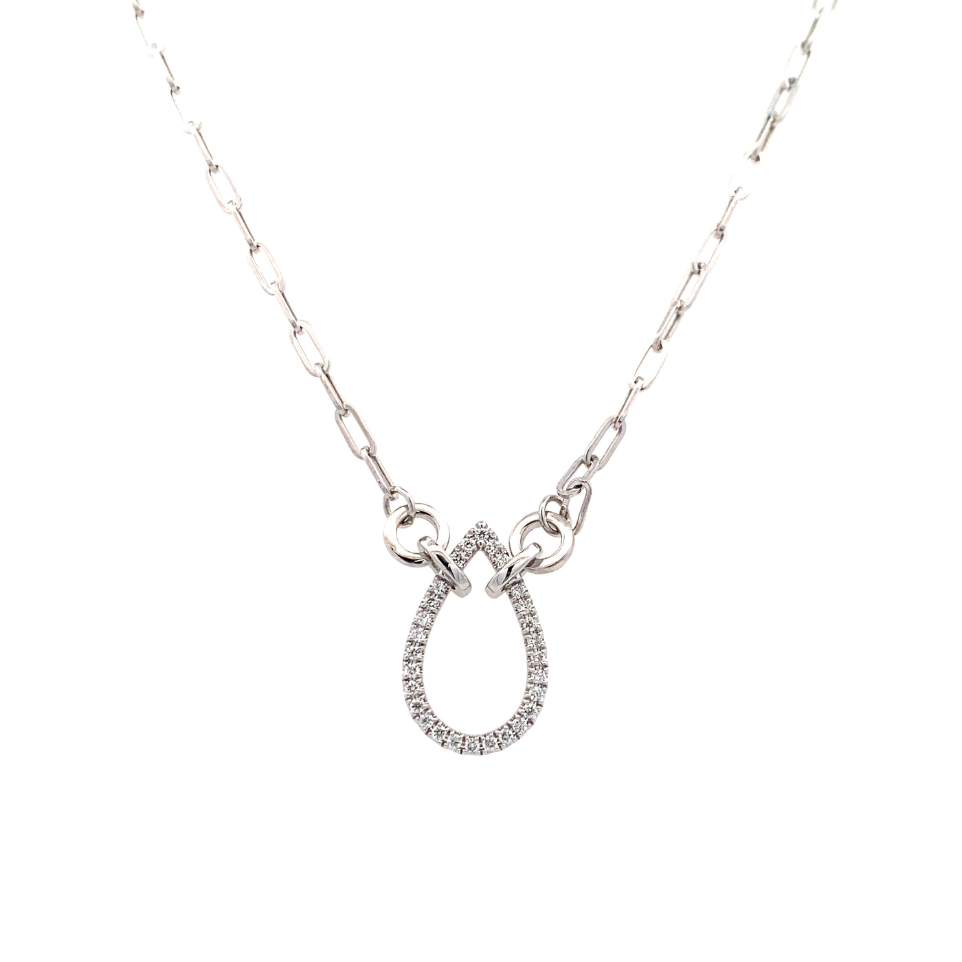 Gabriel & Co. White Gold DIamond Fancy Link Necklace