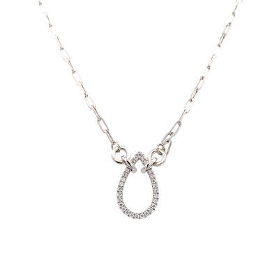 Gabriel & Co. White Gold DIamond Fancy Link Necklace