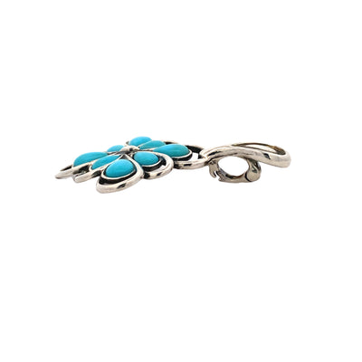 BCJ Estate Jewelry Silver Turquoise Pendant