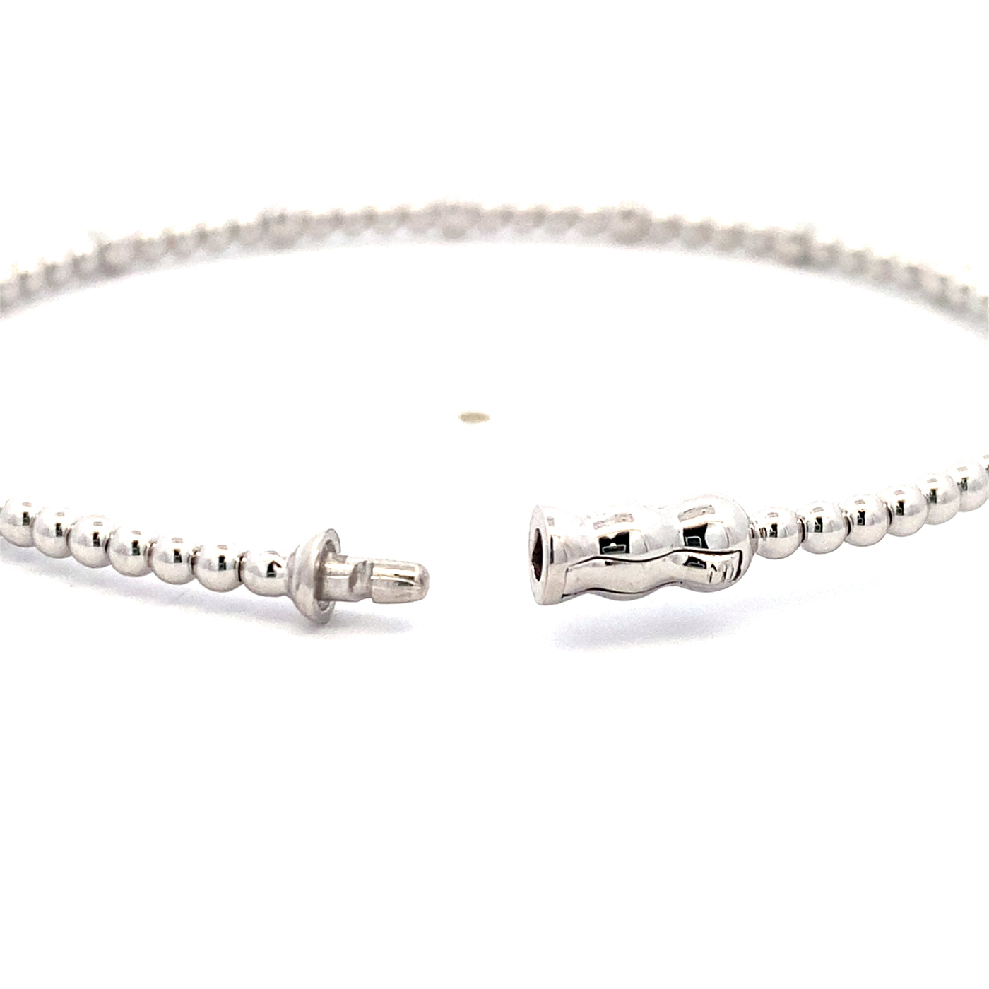 Seven Station Diamond Bujukan Bangle in White Gold by Gabriel NY