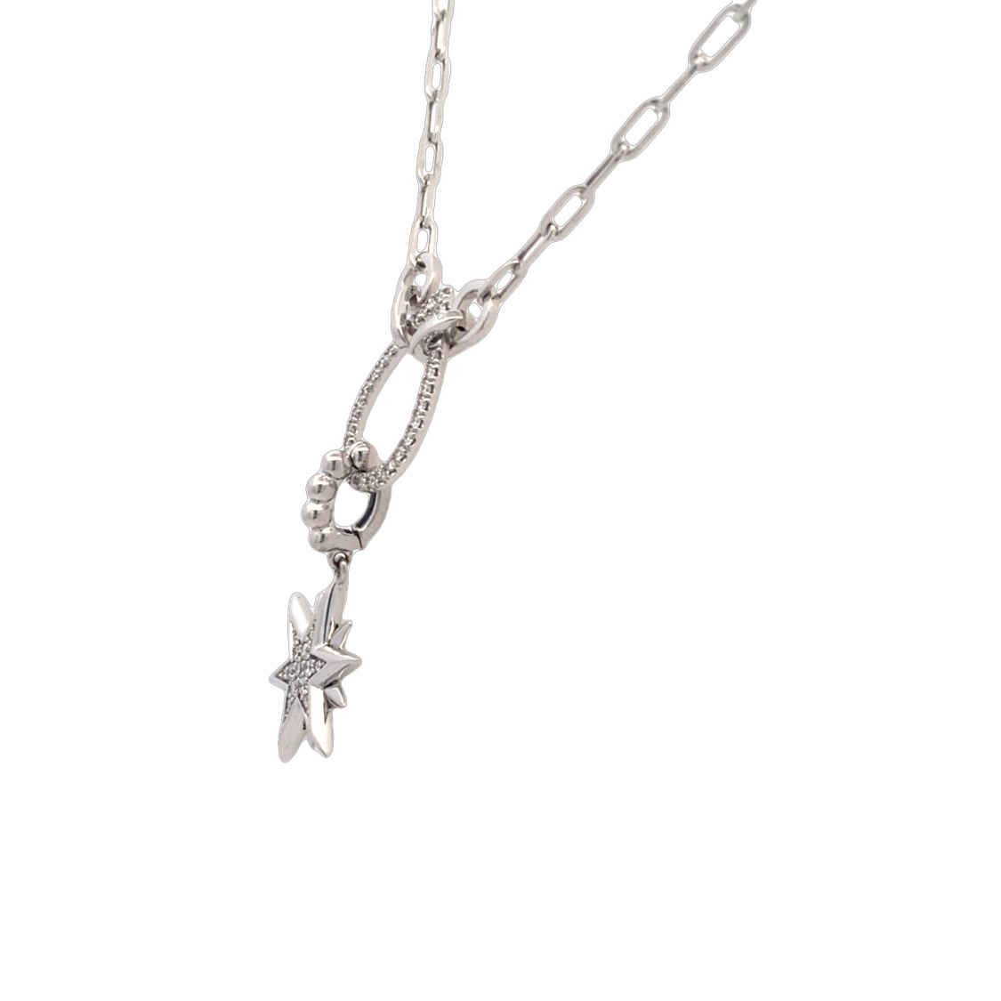 Gabriel & Co. White Gold Starburst Diamond Pendant