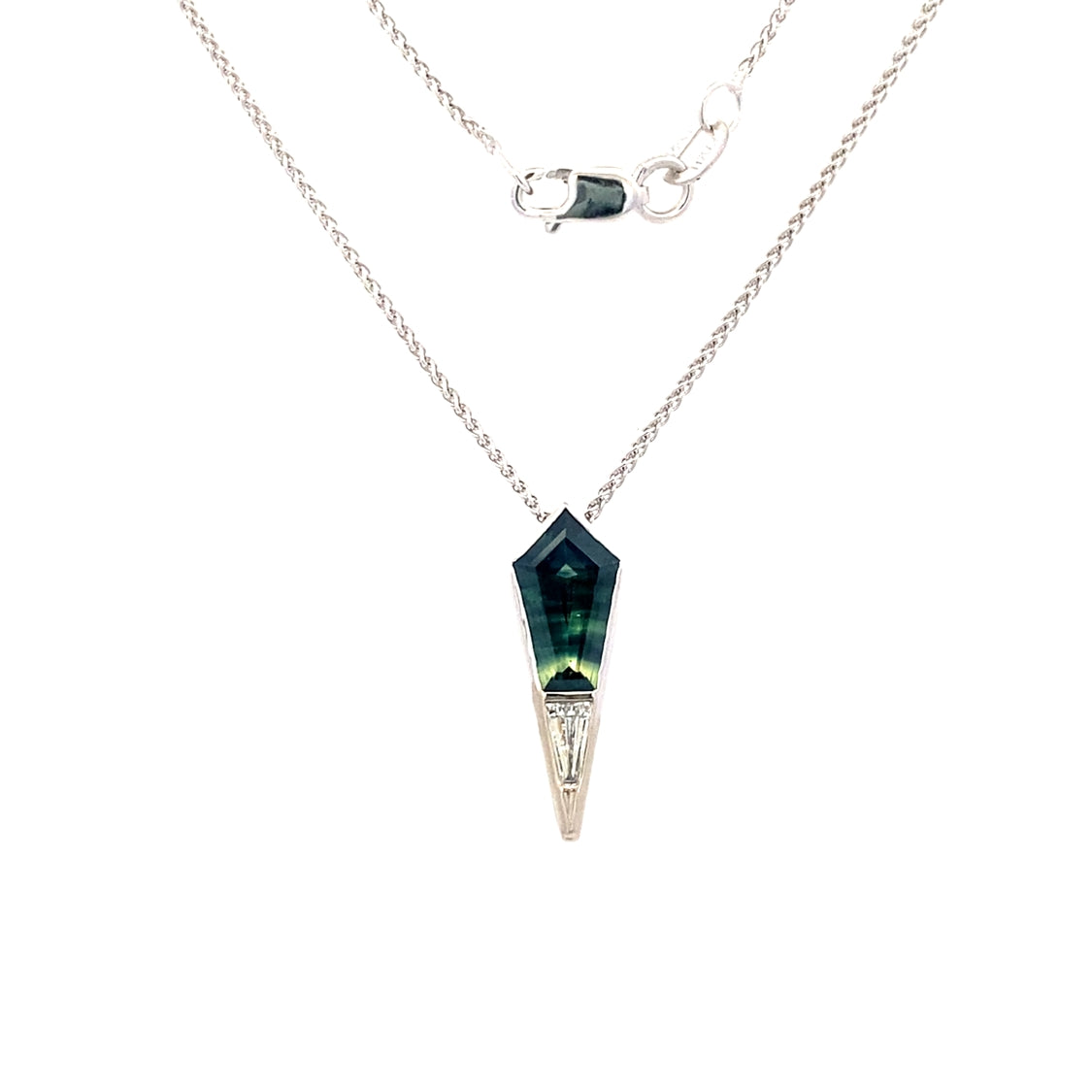 One-of-a-Kind Parti-color Sapphire and Diamond Pendant in White Gold by B&C