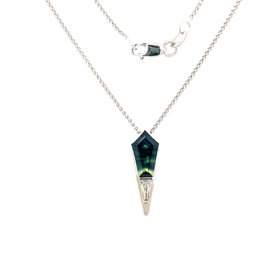 One-of-a-Kind Parti-color Sapphire and Diamond Pendant in White Gold by B&C