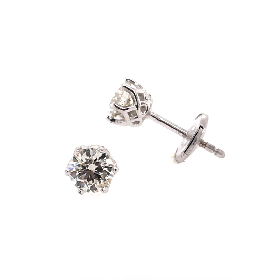 3/4 CTW Diamond Studs in White Gold  "Best Collection" by B&C