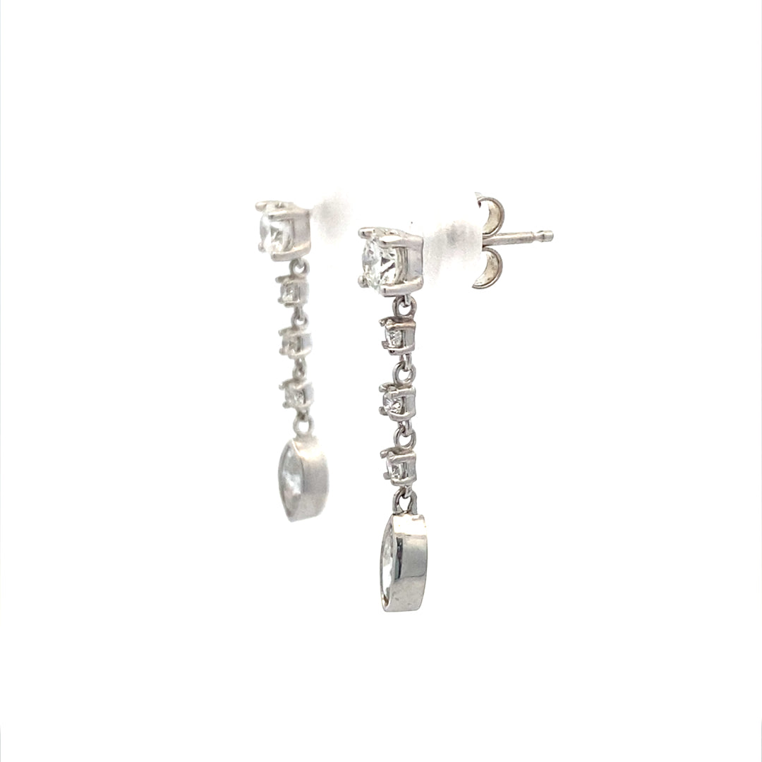 Beeghly & Co. 14 KT White Gold 3/4 CTW Diamond Droplet Earrings