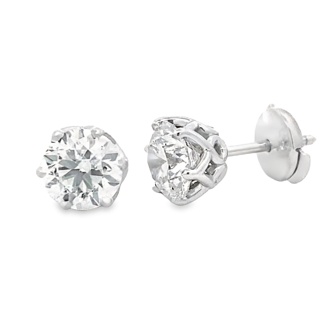 Beeghly & Co. "Best Collection"18 KT White Goldt 3CTW Diamond Stud Earrings