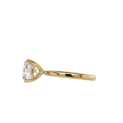 3ct Round Solitaire Engagement Ring in Yellowo Gold by Gabriel NY