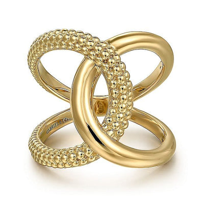 Bujukan Twisted Ring in Yellow Gold by Gabriel & Co.