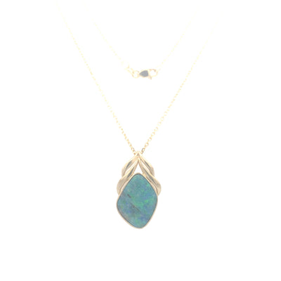 Estate Yellow Gold Boulder Opal Pendant