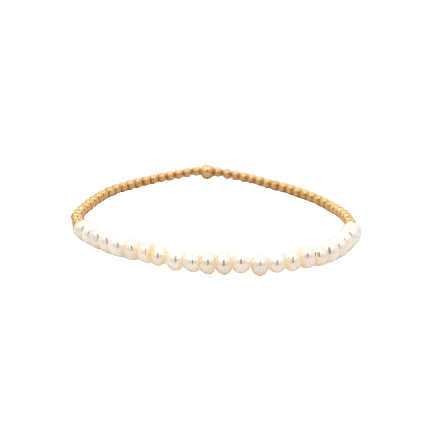 Karen Lazar Yellow Gold Expandable Pearl Bracelet