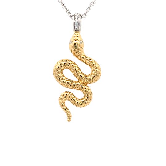 Snake Pendant in Two-Tone Gold by Ti Sento Milano