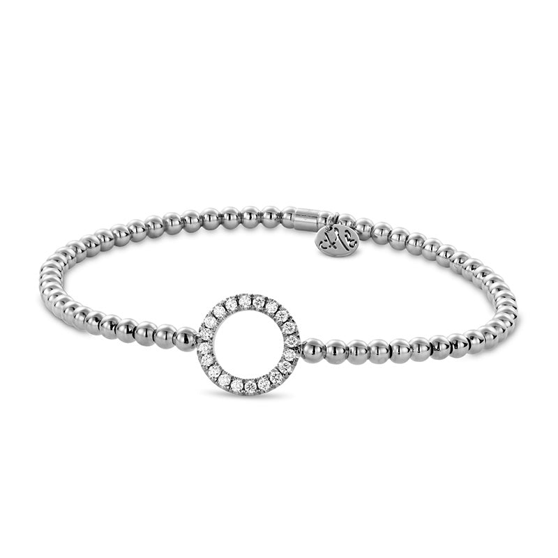 Diamond Circle Bracelet in White Gold by Hulchi Belluni