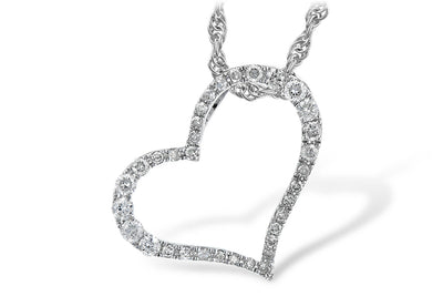 Diamond Open Heart Pendant in White Gold by Alison Kaufman