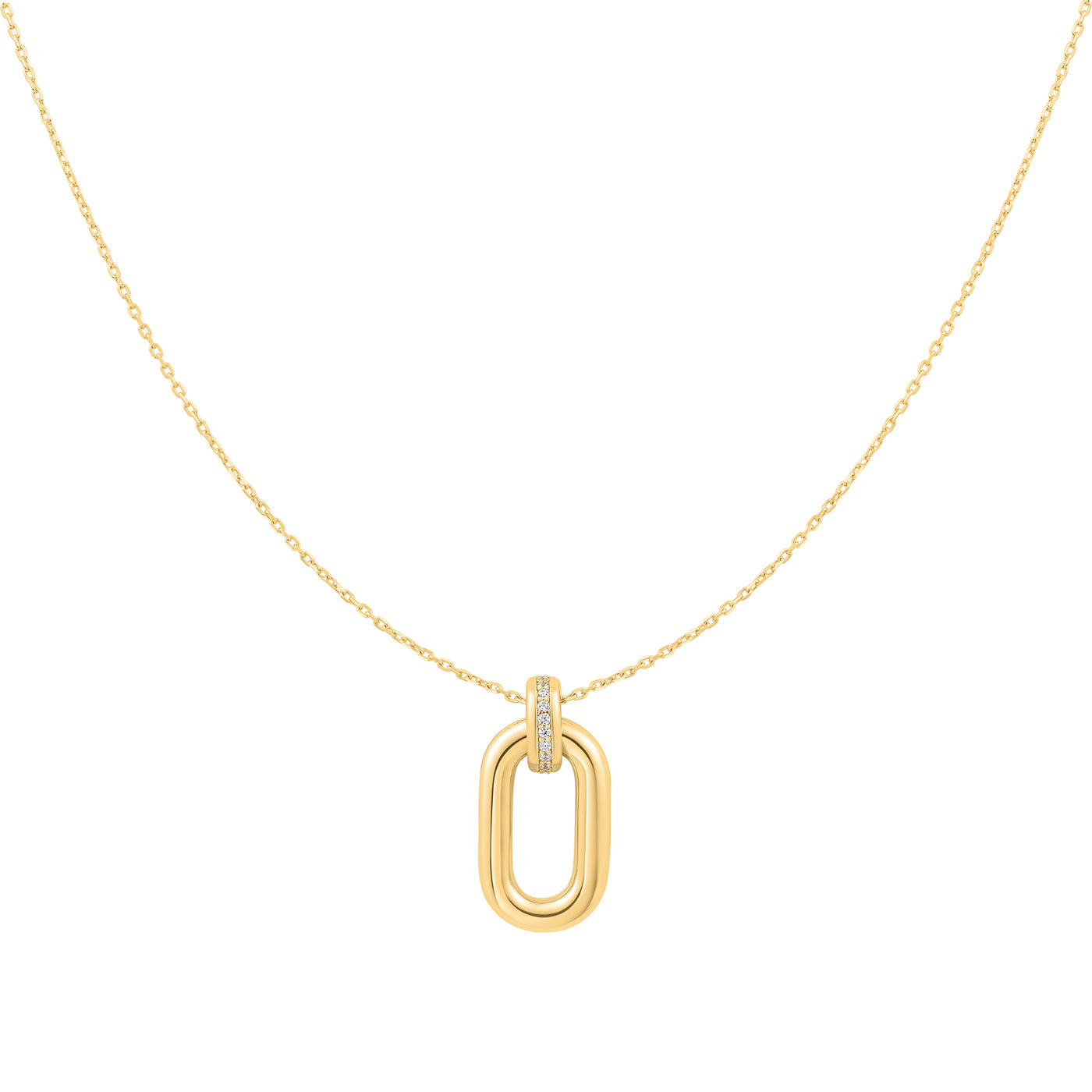 Oval Hoop Link Pendant in Yellow GOld by Ania Haie