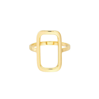 Rectangular Frame Ring in Yellow Gold