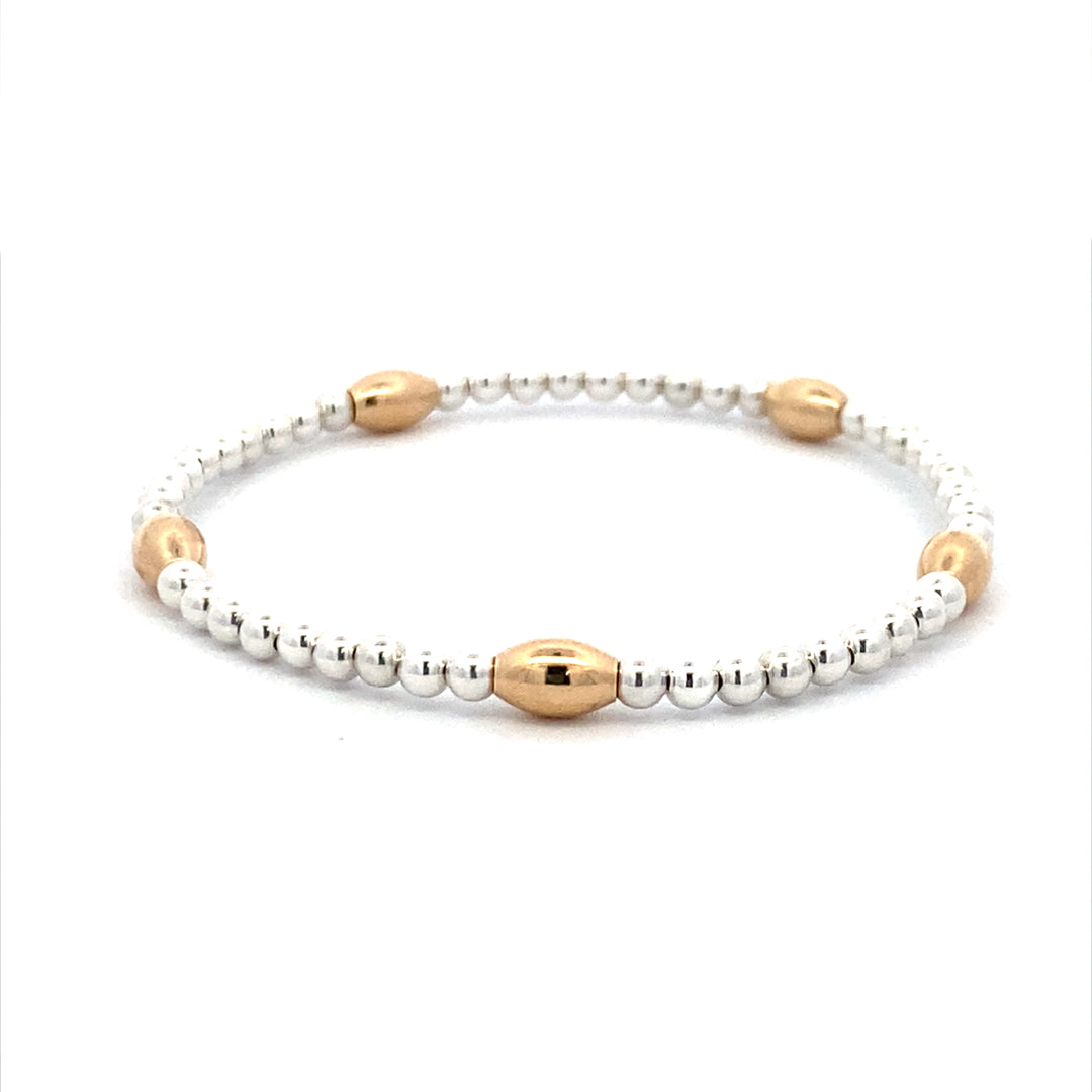 3mm Expandable Bracelet in Two-Tone Gold by Karen Lazar