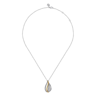 Multiple Row Bujukan Pendant in Two-Tone Gold by Gabriel & Co.