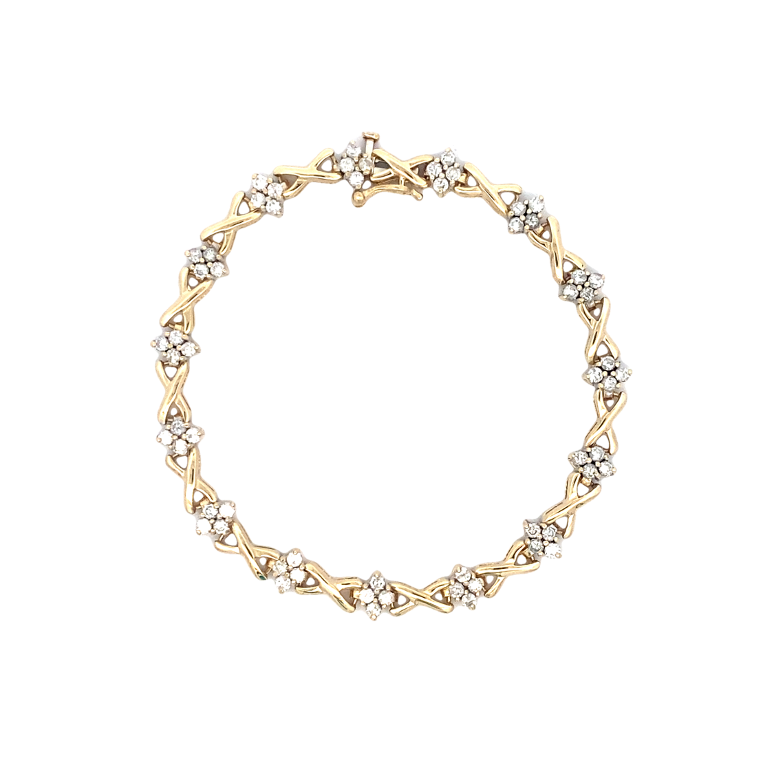 Estate Diamond Link Bracelet in Yellow Gold