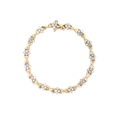 BCJ Estate Jewelry Yellow Gold Diamond Link Bracelet