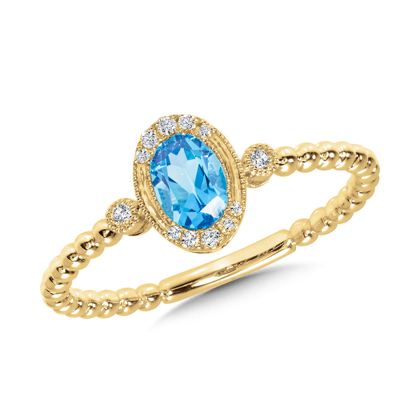 Yellow Gold Blue Topaz Ring