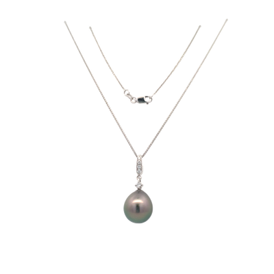 White Gold Tahitian Pearl Pendant