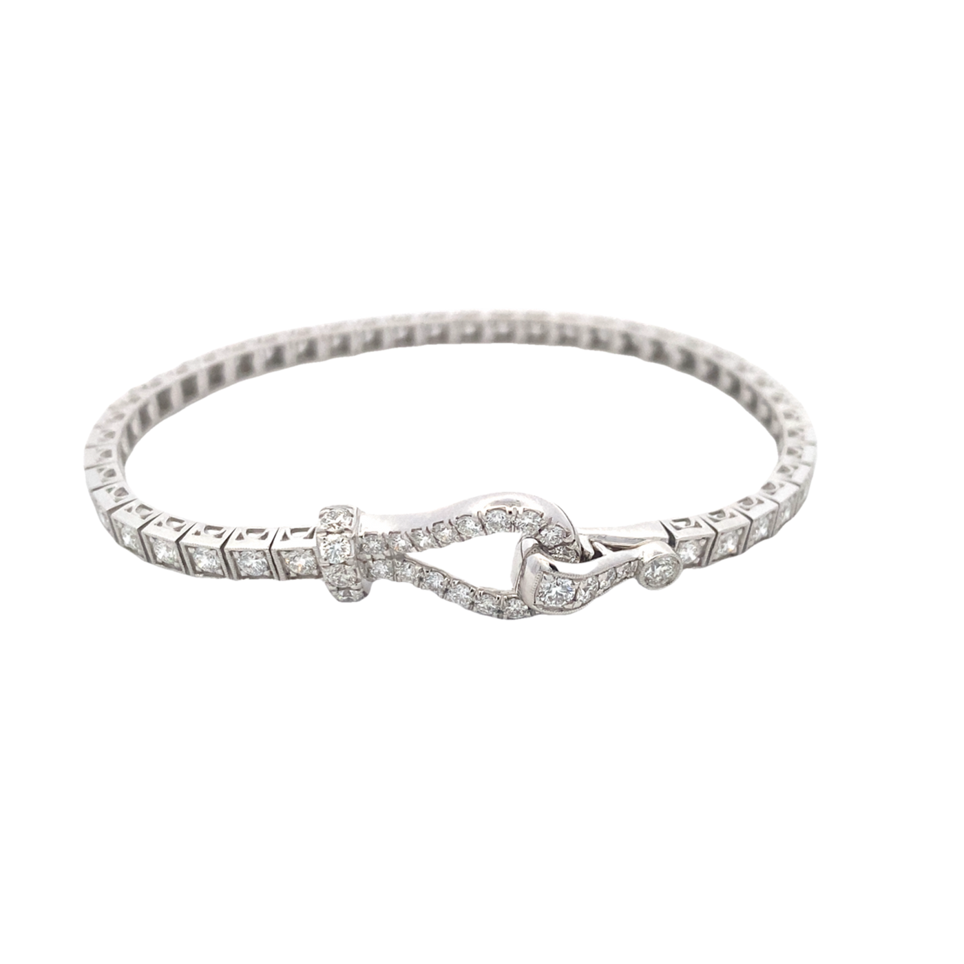 Diamond Buckle Bracelet in White Gold by Simon G