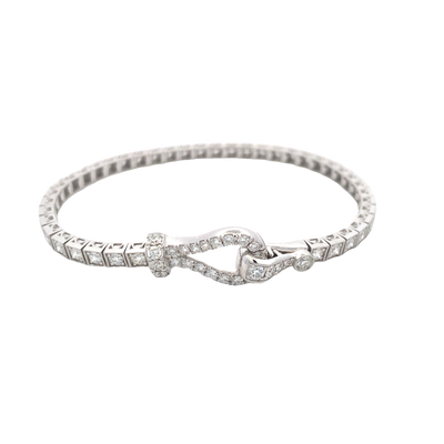 Diamond Buckle Bracelet in White Gold by Simon G