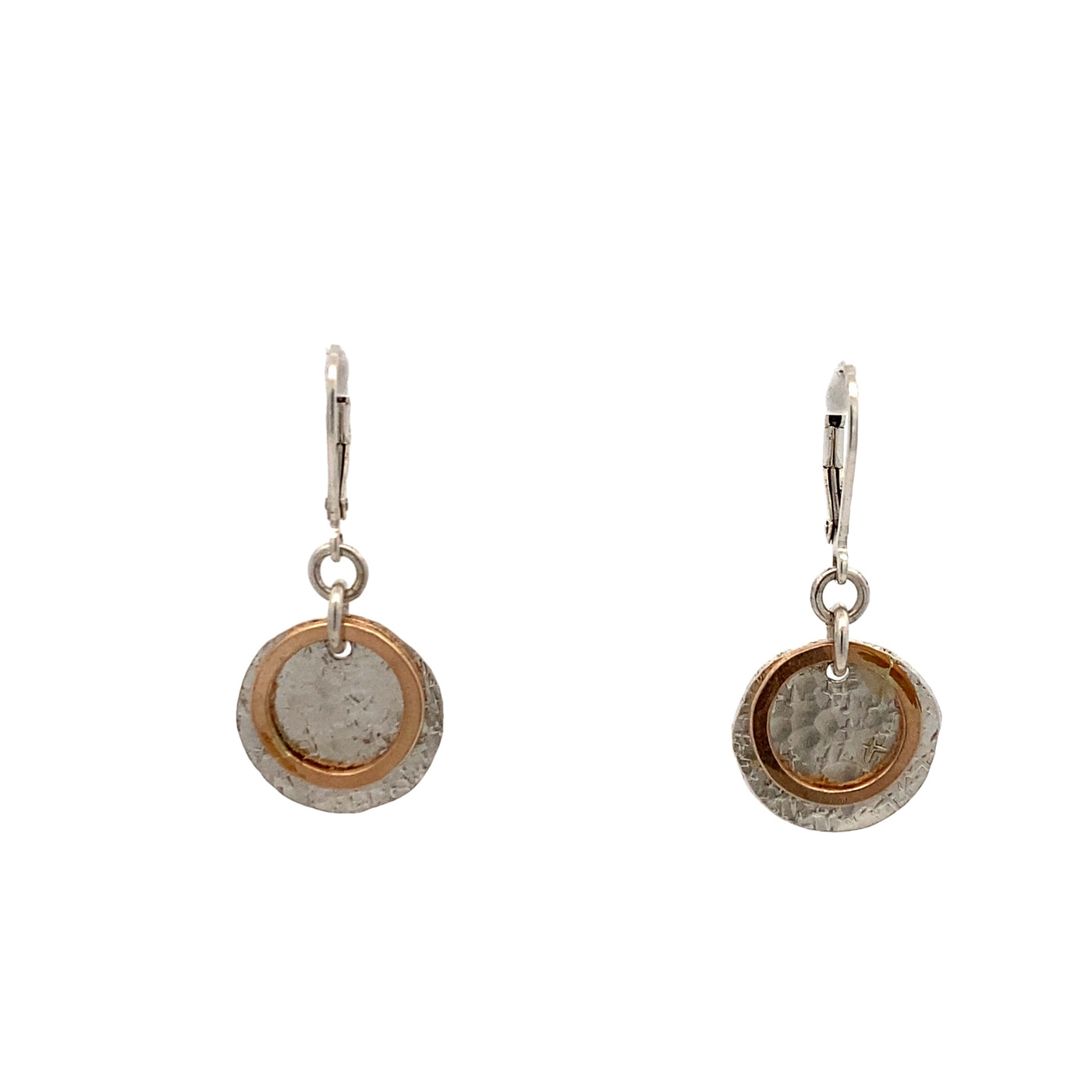 BCJ Estate Jewelry Two-Tone Drop Disc Earrings