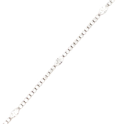 White Gold Tennis LAB Diamond Bracelets LGD-TXBR02725-GW3HZ