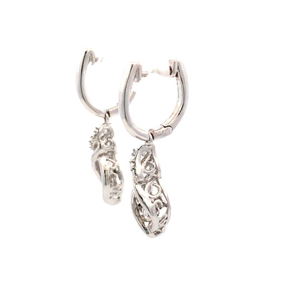 BCJ Estate Jewelry Silver Diamond Drop Earrings