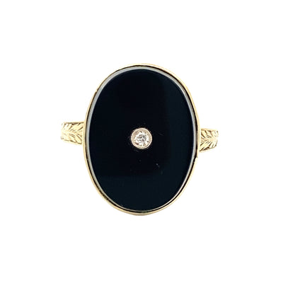 Estate Yellow Gold Onyx Ring