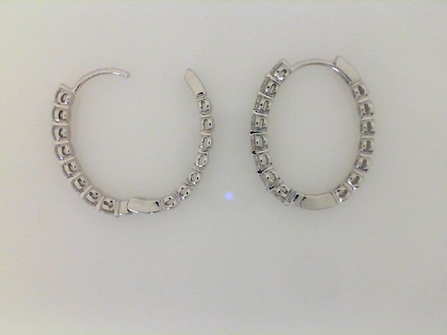 Simon G Jewelry 18 KT White Gold 1 CTW Diamond Hoope Earrings LE4547