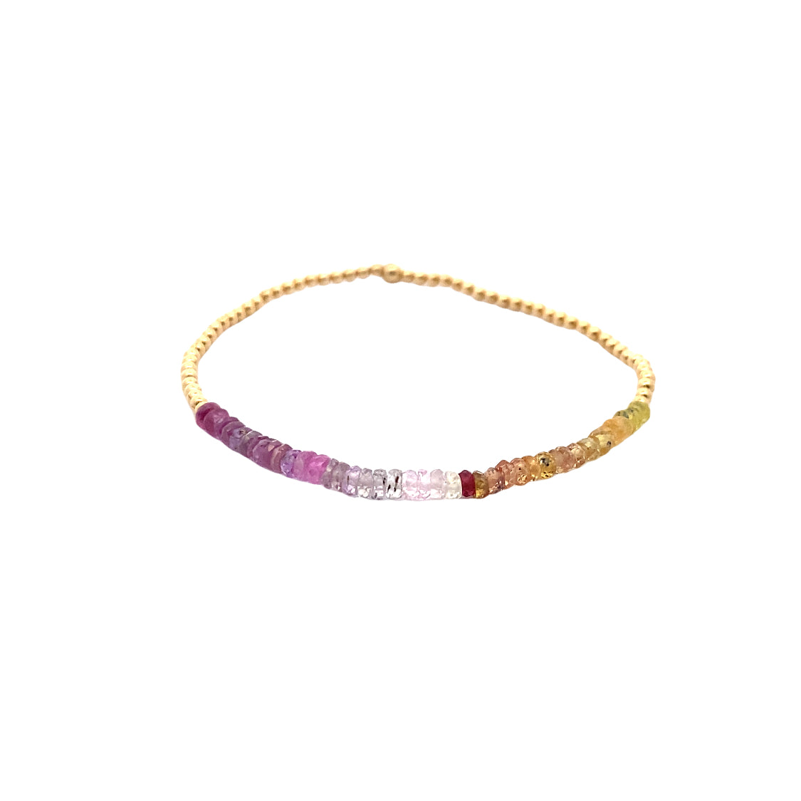 2mm Passion Ombre Stretch Bracelet in Yellow Gold by Karen Lazar