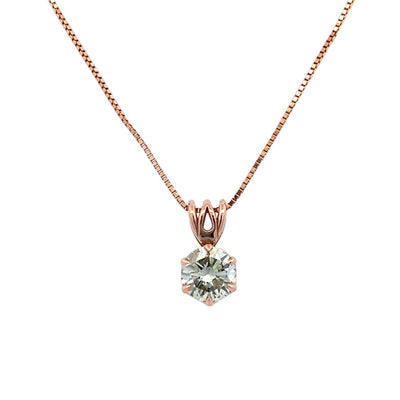 Beeghly & Co. Rose Gold Diamond Solitaire Pendant