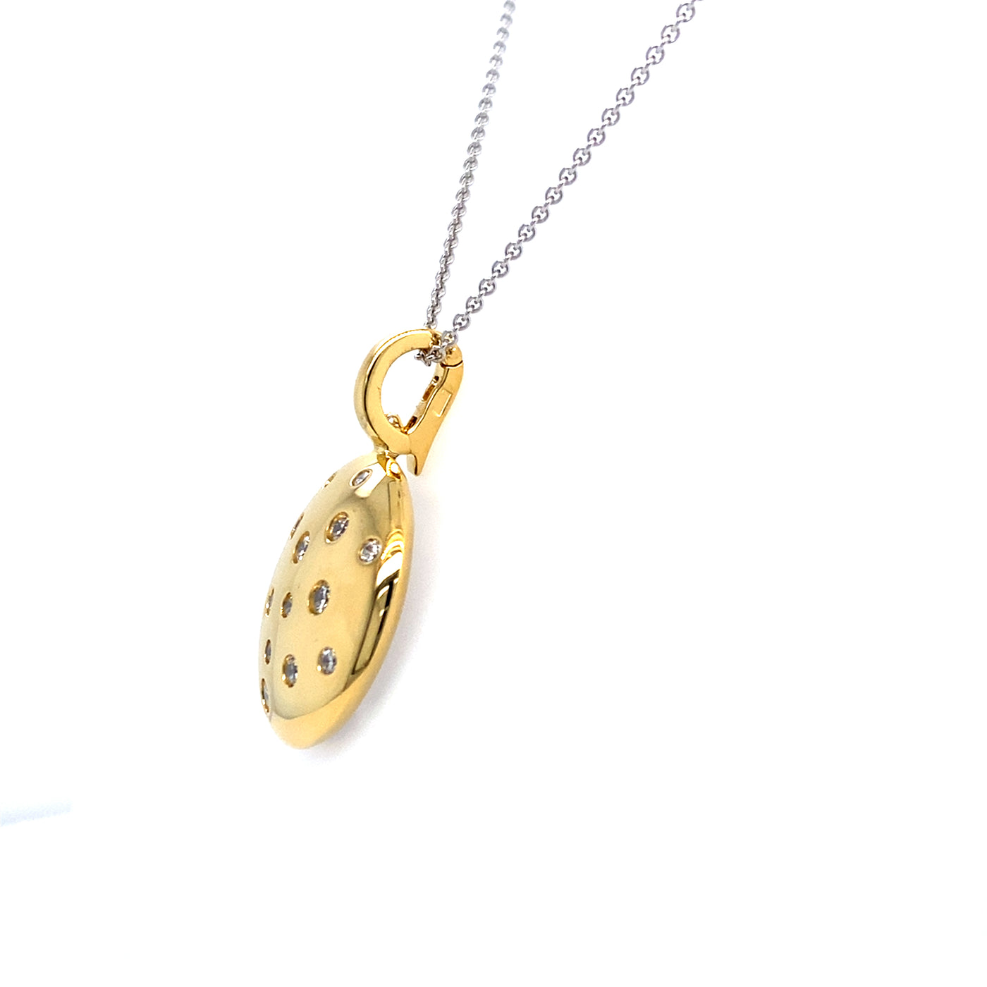 Round CZ Drop Pendant in Two-Tone GOld by Ti Sento Milano