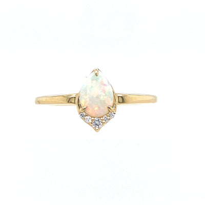 Australian Opal and Diamond Ring in Yellow Gold by Parle