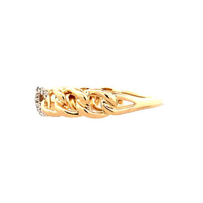 DIamond Infinity Link Ring in Yellow Gold