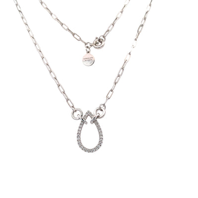 DIamond Fancy Link Necklace in White Gold by Gabriel & Co.