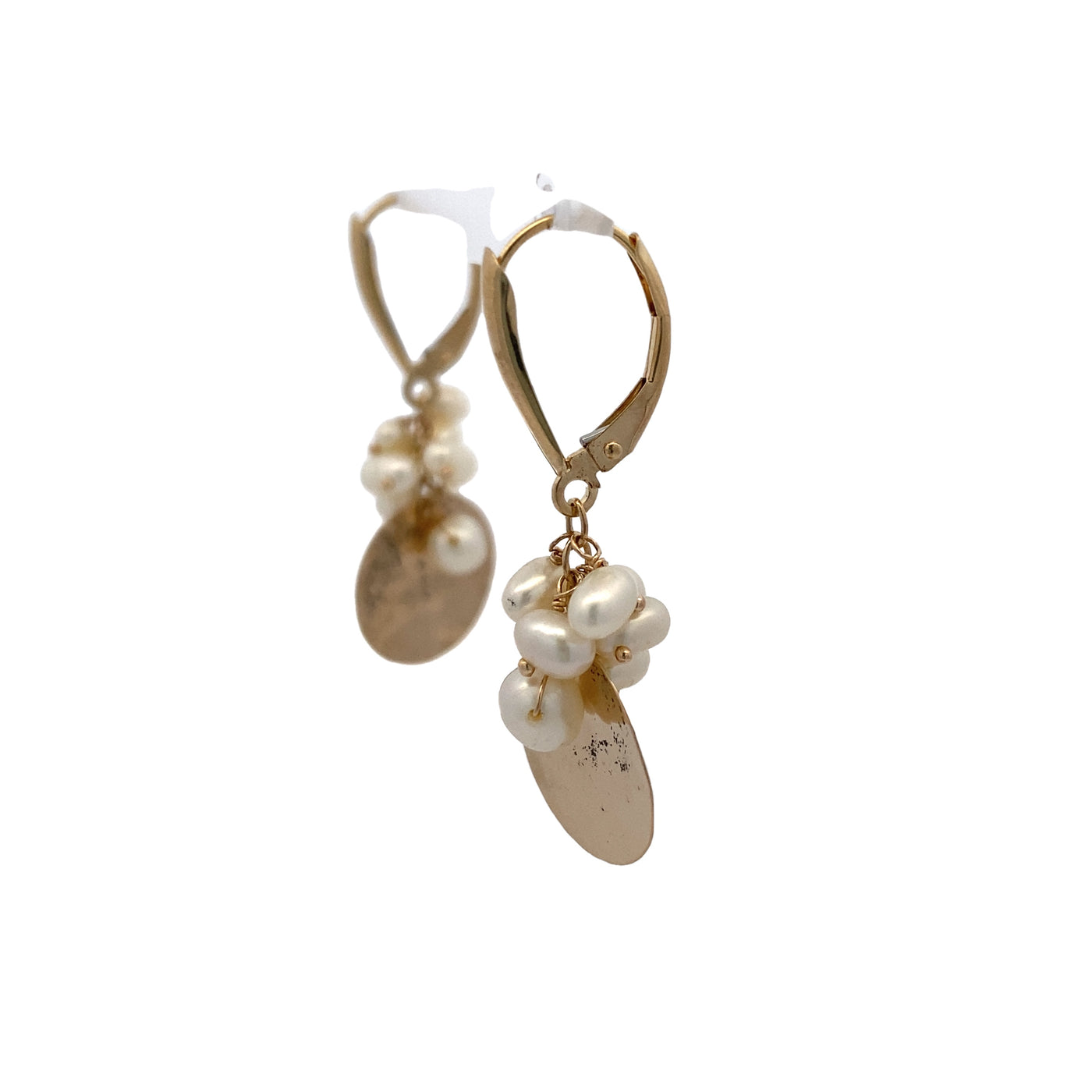 Estate Yellow Gold Drop Disc Earrings