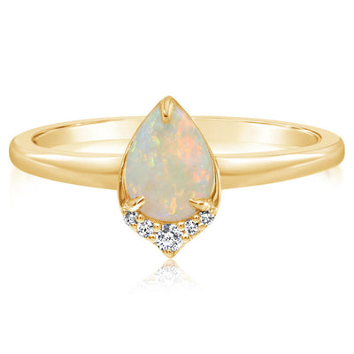 Australian Opal and Diamond Ring in Yellow Gold by Parle