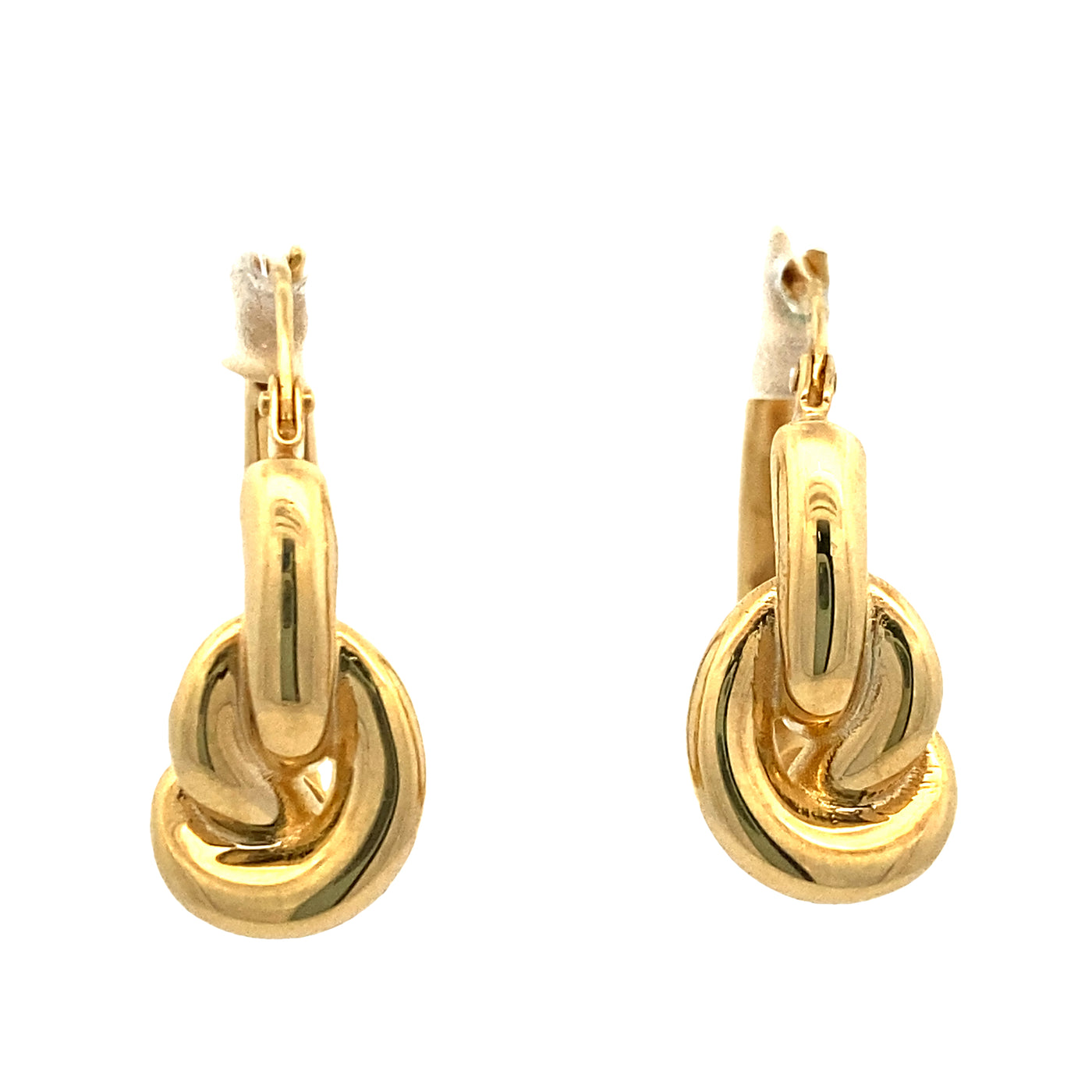 Love Knot Hollow Hoop Earrings in Yellow Gold