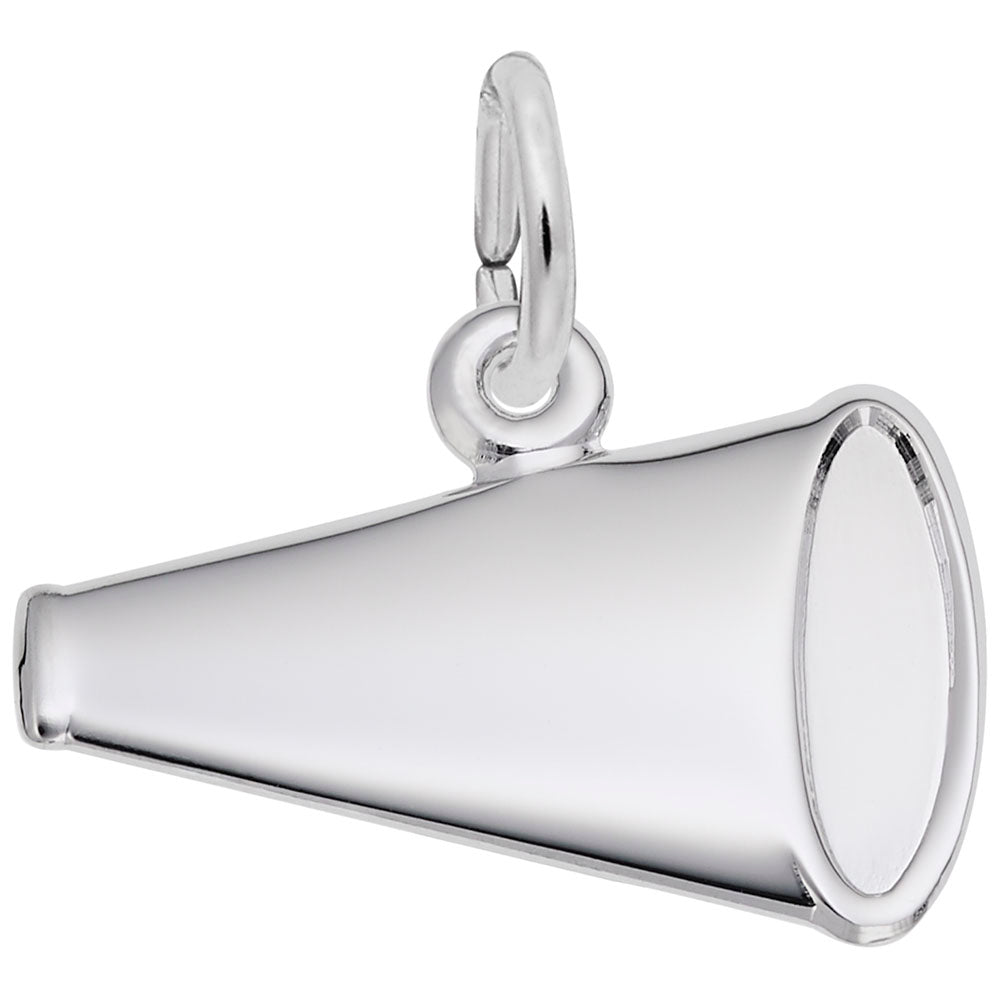 Flat Megaphone Charm in Silver