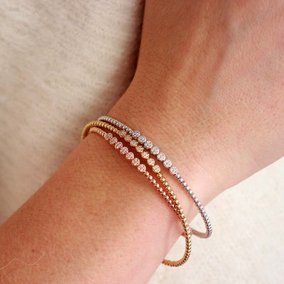 Rose Gold Diamond Station Bujukan Bangle