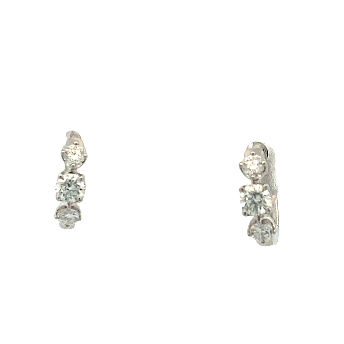 Mini Diamond Huggie Earrings in White Gold by Zeghani