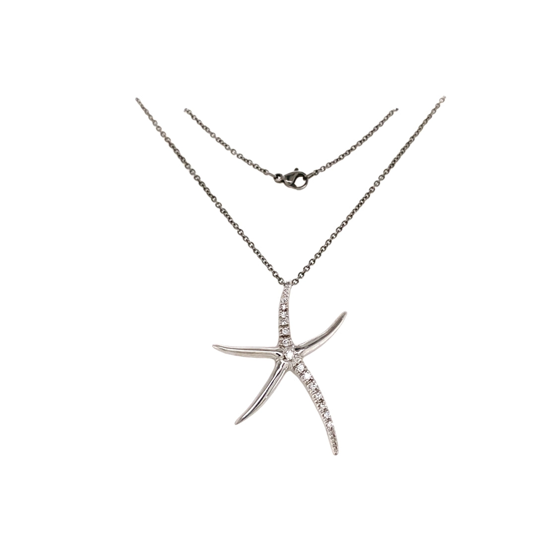 Estate Tiffany & Co. Platinum and Diamond Starfish Pendant