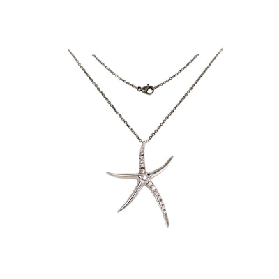 Estate Tiffany & Co. Platinum and Diamond Starfish Pendant